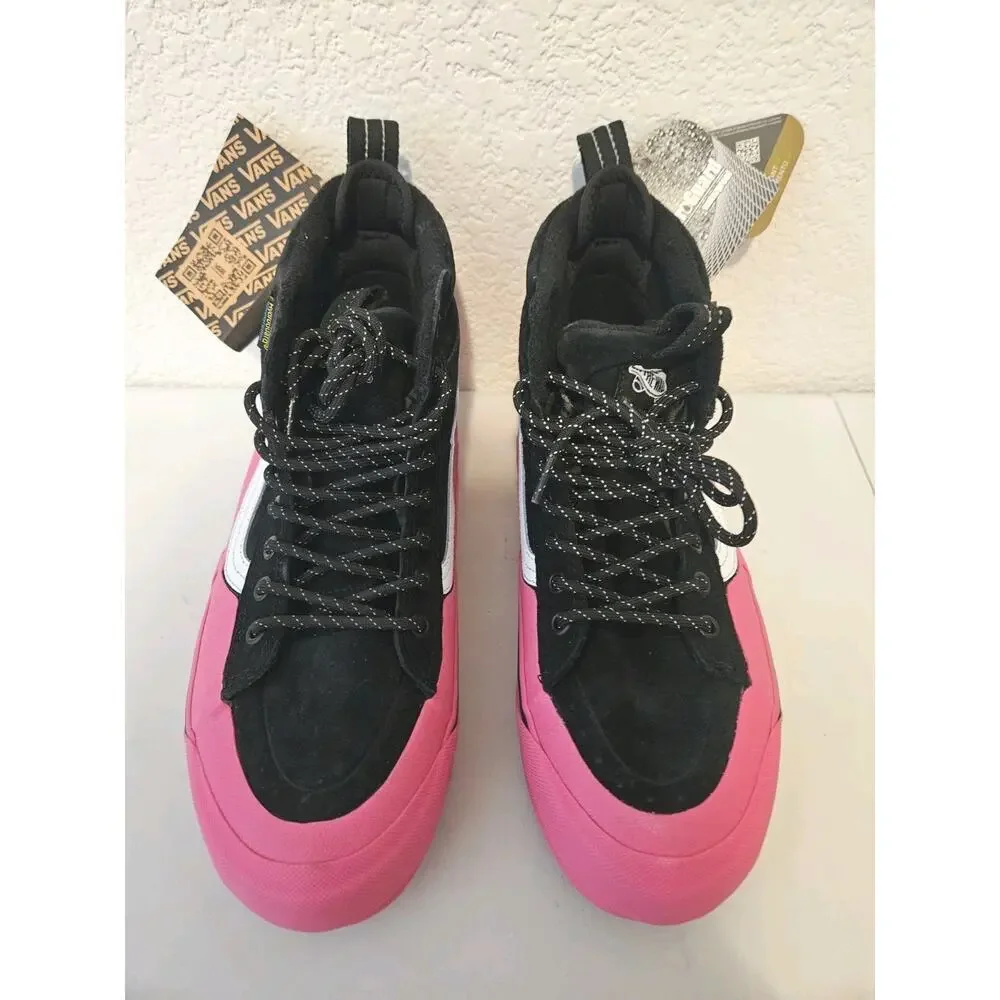 New! VANS SK8 Hi Dip MTE-2 Shoes Pink Black Suede Women's 9, Mens 7.5